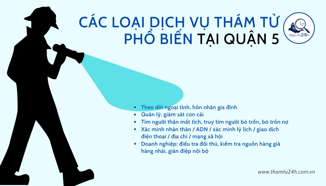 Các dịch vụ thám tử phổ biến tại Quận 5