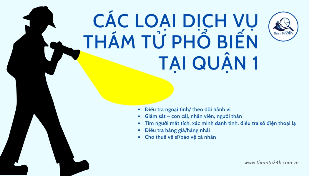Các loại dịch vụ thám tử phổ biến tại Quận 1