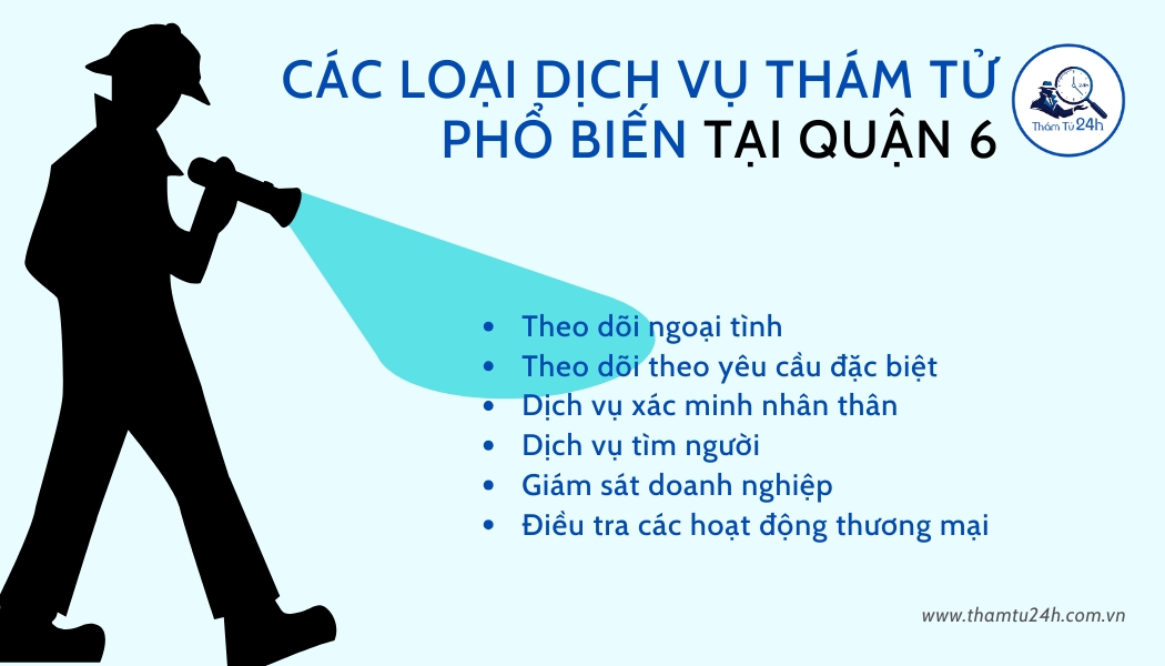 Các loại dịch vụ thám tử quận 6 TPHCM