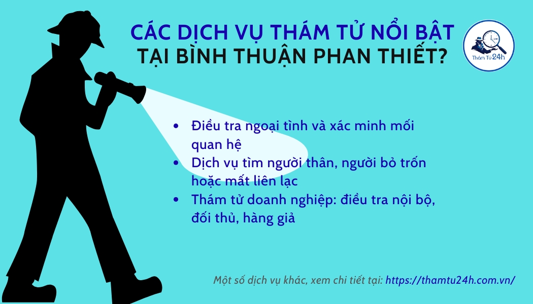 Dịch vụ thám tử bật tại Bình Thuận Phan Thiết