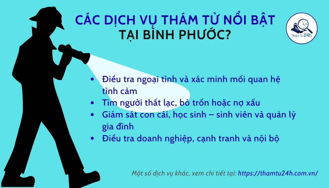 Dịch vụ thám tử nổi bật tại Bình Phước của Thám Tử 24H