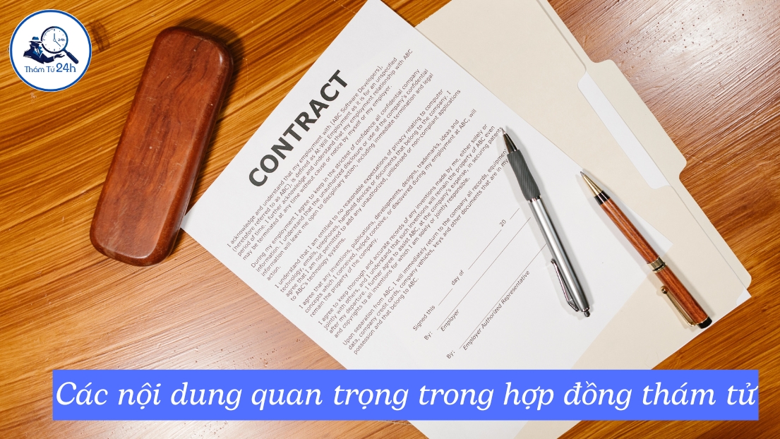Các nội dung quan trọng trong hợp đồng thám tử